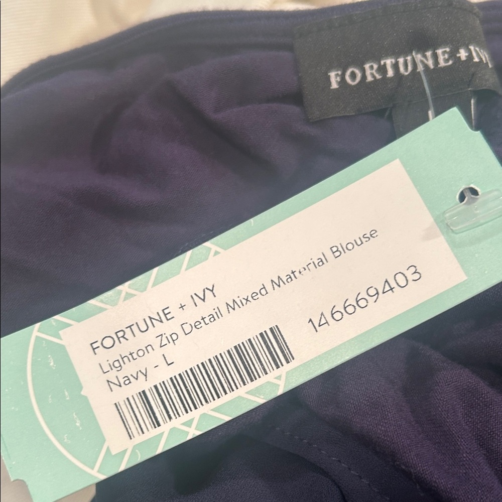 Stitch Fix Fortune+Ivy Navy Blue Leighton Zip Detail Tank Top - Picture 8 of 10